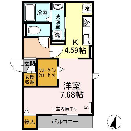 グランツラウムGT(ワンルーム/2階)の間取り写真