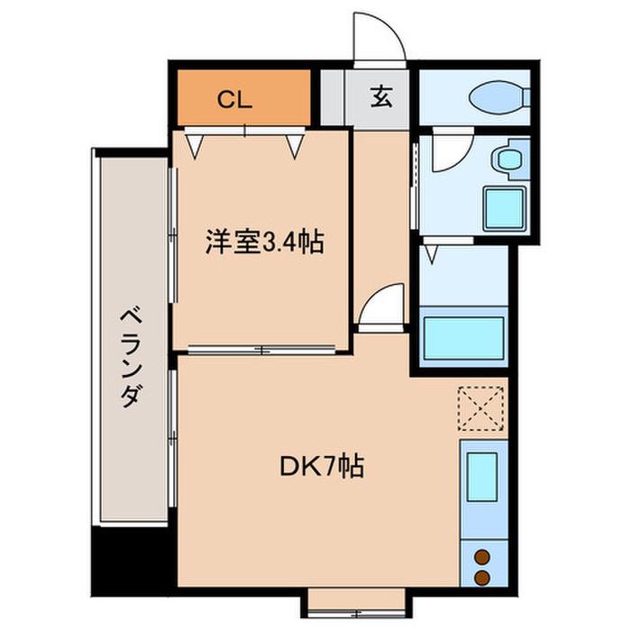 E.POPULARII(1DK/7階)の間取り写真