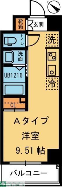 CASA DEMANTOID カーサデマントイド(ワンルーム/1階)の間取り写真