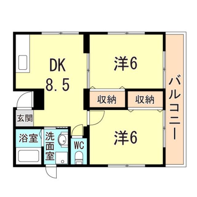 メゾン雅(2DK/3階)の間取り写真