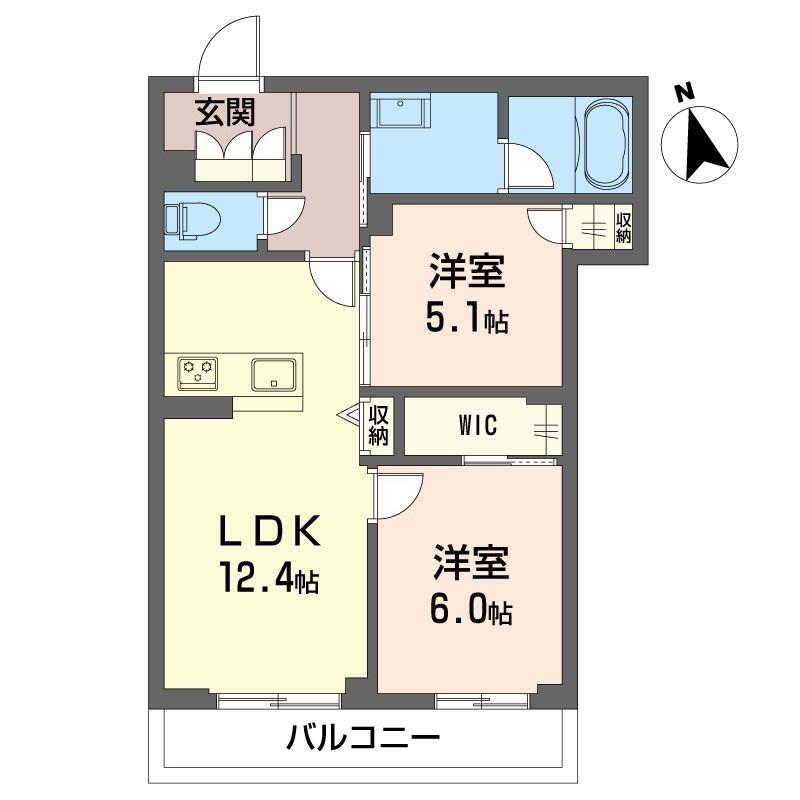 KOB10(2LDK/3階)の間取り写真