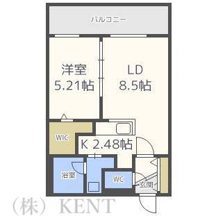 VILLETTA山の手(1LDK/4階)の間取り写真