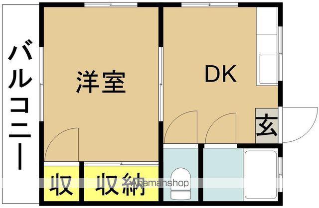 清水アパート(1DK/2階)の間取り写真