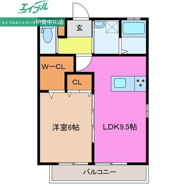 ラフィーネ南郊G(1LDK/1階)の間取り写真