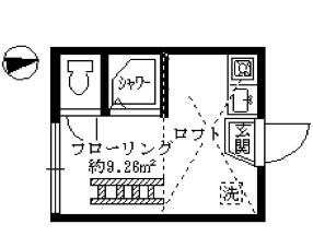 シエスタラーク(ワンルーム/2階)の間取り写真