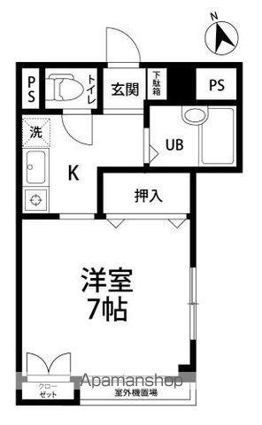 BRO.S HILL(1K/1階)の間取り写真