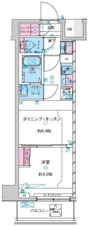 GENOVIA鐘ヶ淵(1DK/6階)の間取り写真