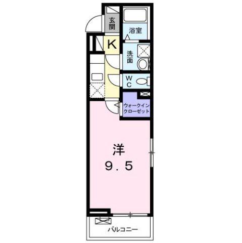 R.ヒルズ SEASONS E(1K/2階)の間取り写真