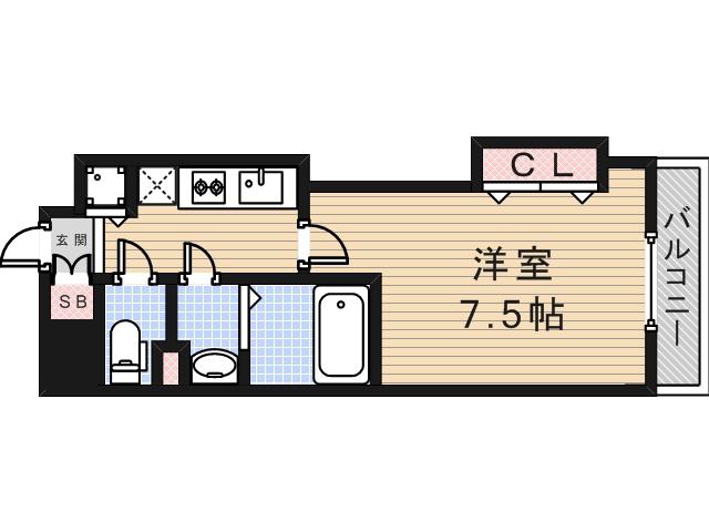 LUXE我孫子(1K/12階)の間取り写真