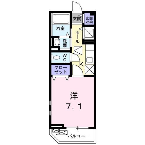 エリシオン レジデンス(1K/1階)の間取り写真
