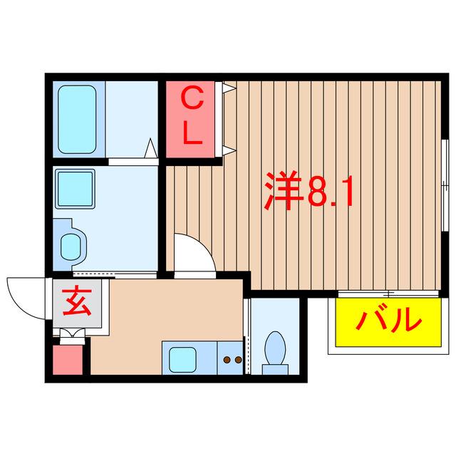 キャメル二和向台BC棟(1K/1階)の間取り写真
