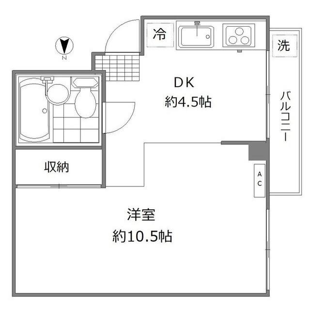 メゾン英(1DK/3階)の間取り写真