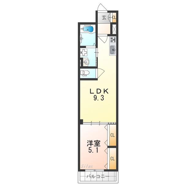 フォレストクリエオーレ高師浜(1LDK/1階)の間取り写真