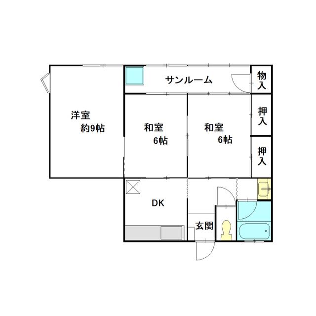 第一グリーンハイツ(2DK/2階)の間取り写真