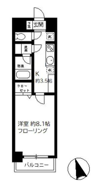 NSTBUILDINGII(1K/4階)の間取り写真