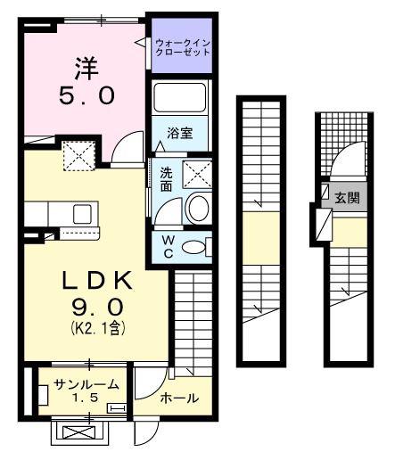 バオムヴォレ(1LDK/3階)の間取り写真