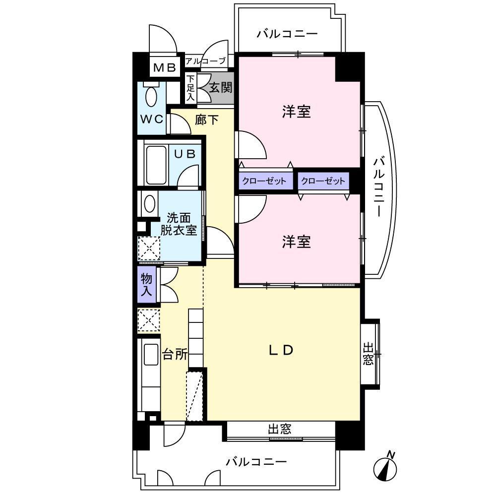 BE PLACE(2LDK/3階)の間取り写真