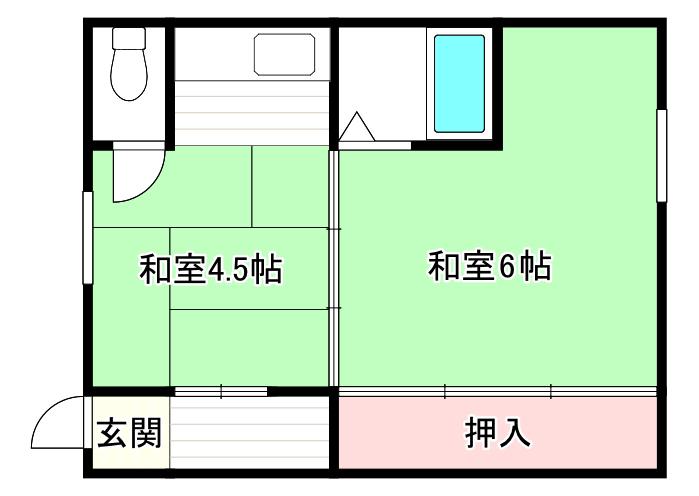 大蔵文化(1DK/2階)の間取り写真