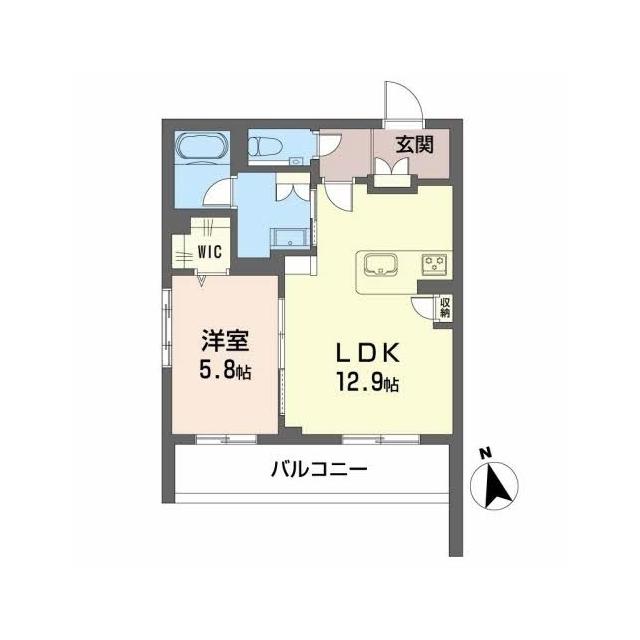 シャーメゾンプレミアス大津(1LDK/1階)の間取り写真