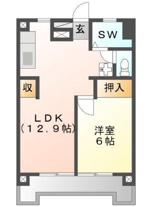 SARASOTA ROWA(1LDK/3階)の間取り写真