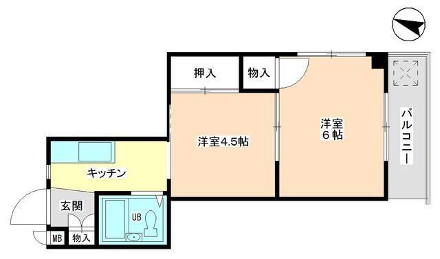 秦ビル(2K/3階)の間取り写真