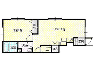 タウンコートKT(1LDK/2階)の間取り写真