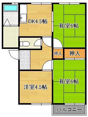 ロジェ浅川I(3DK/1階)の間取り写真
