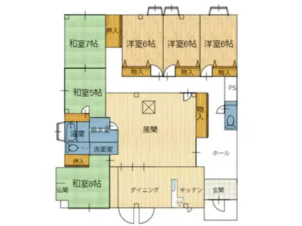 スペースYOU(6LDK/1階)の間取り写真