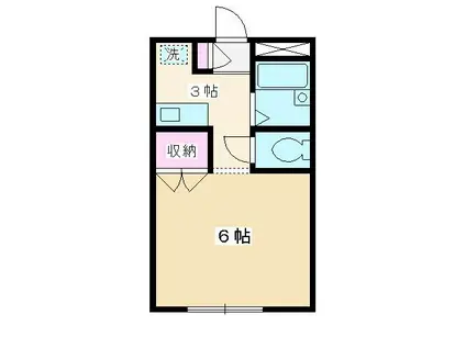 メゾンプリムローズ(1K/1階)の間取り写真