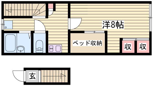 レオパレスジゥイール富永(1K/2階)の間取り写真