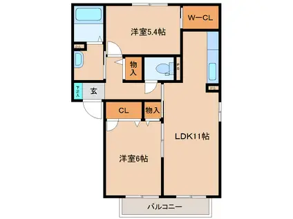 メゾン・ウイング(2LDK/1階)の間取り写真