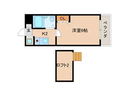 シティパレスあやめ池 パート3(1K/3階)の間取り写真