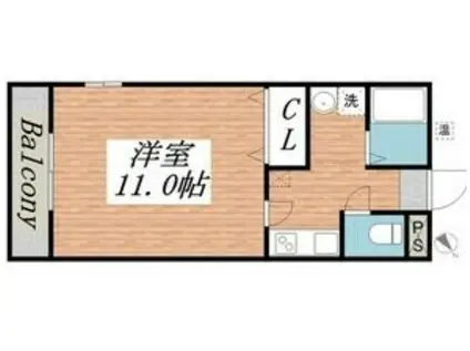 エクセルまつたに(1K/4階)の間取り写真