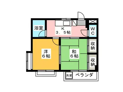 ウエストコート関町(2K/2階)の間取り写真