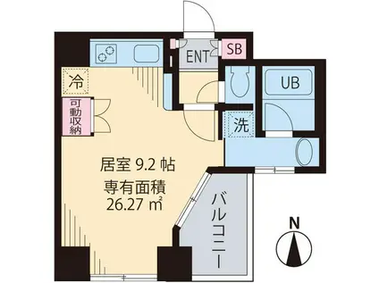 ビイルーム高円寺(ワンルーム/3階)の間取り写真