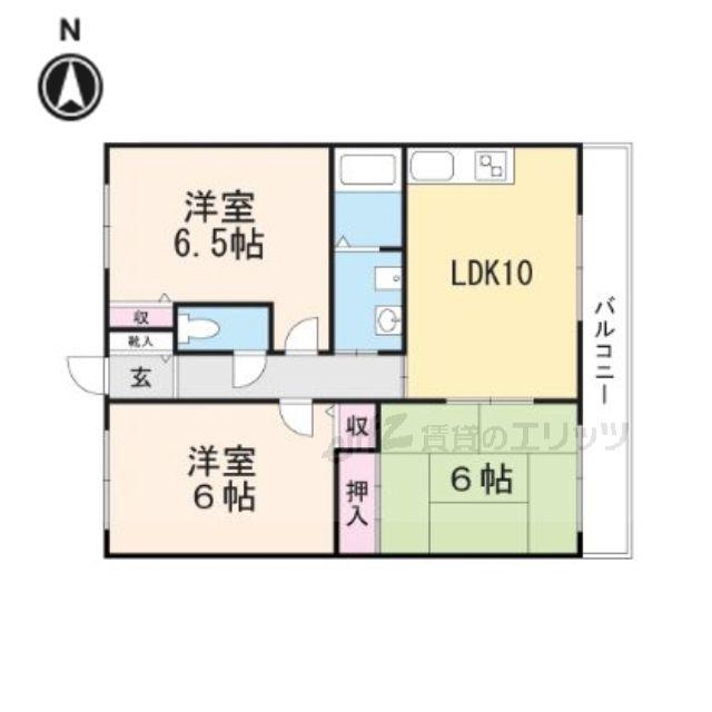 フレーバーフラッツ(3LDK/2階)の間取り写真