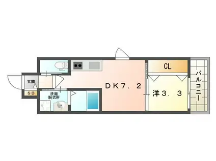 守口プライマリーワン(1DK/5階)の間取り写真