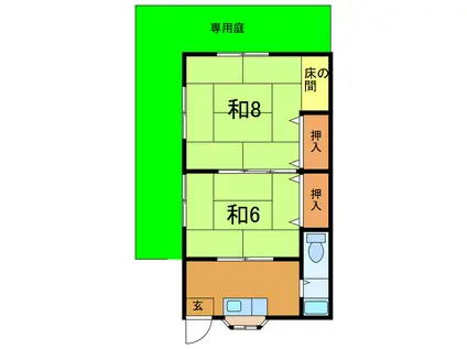 たちばな荘(2K/1階)の間取り写真