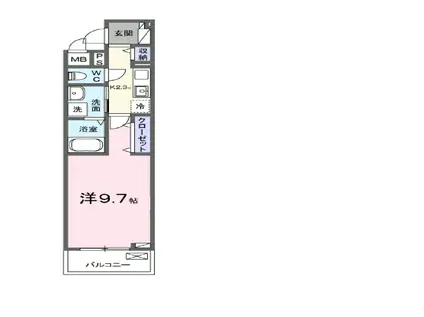 ヒカルサ奈良大森サウス(1K/3階)の間取り写真