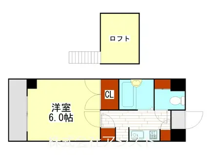 SKY真和(1K/7階)の間取り写真