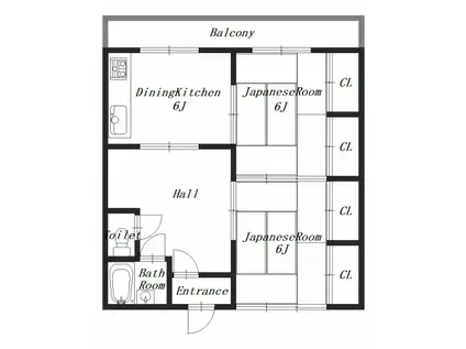 喜多マンション(2DK/2階)の間取り写真