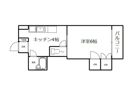 ヴィラ高精(1K/3階)の間取り写真