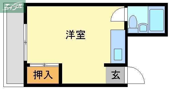 下石井清水ビル(ワンルーム/3階)の間取り写真