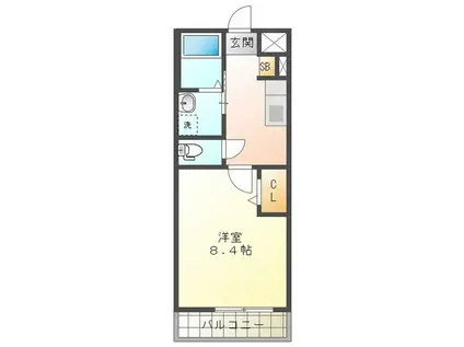 ピュアハウス かすみ(1K/1階)の間取り写真