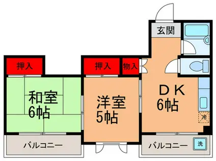 ロイヤル中野(2DK/3階)の間取り写真