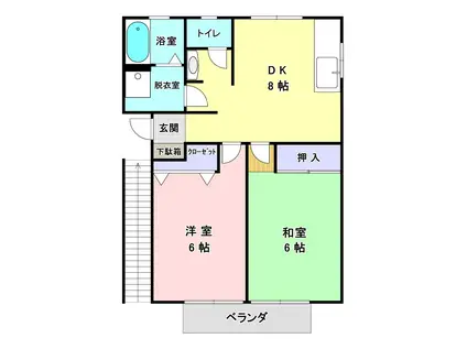 メゾンボヌール C棟(2DK/1階)の間取り写真