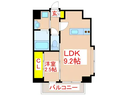 KANON(1LDK/6階)の間取り写真