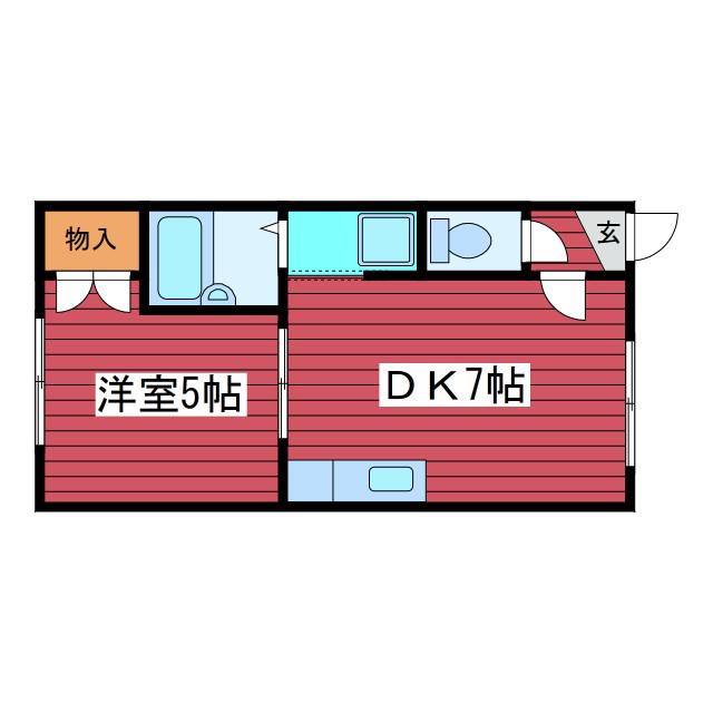 ルーベデンス月寒(1DK/1階)の間取り写真