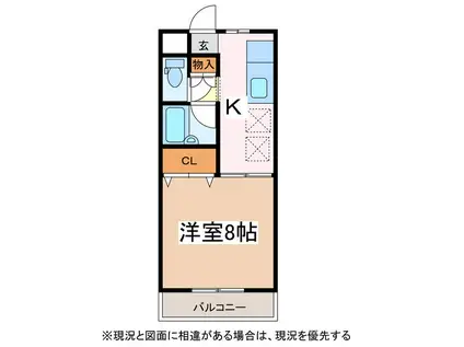 柴田マンション(1K/3階)の間取り写真