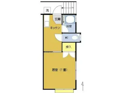 メゾン和幸(1K/1階)の間取り写真